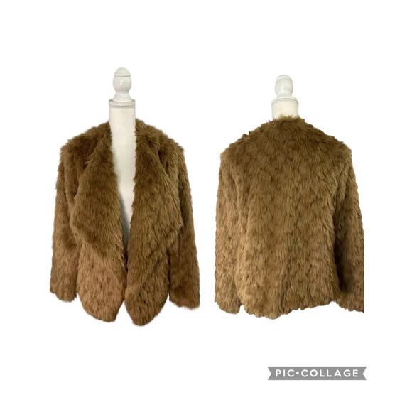 BB Dakota Jackets & Blazers - BB Dakota by Steve Madden Shag Faux Fur Taupe Jacket Coat Size Large - NWOT